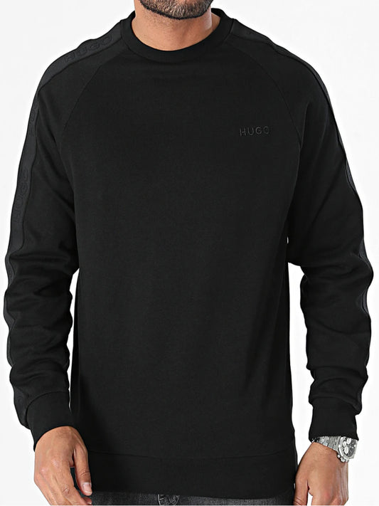 HUGO Crew-Neck Sweatshirt- Tonal Logo Swe