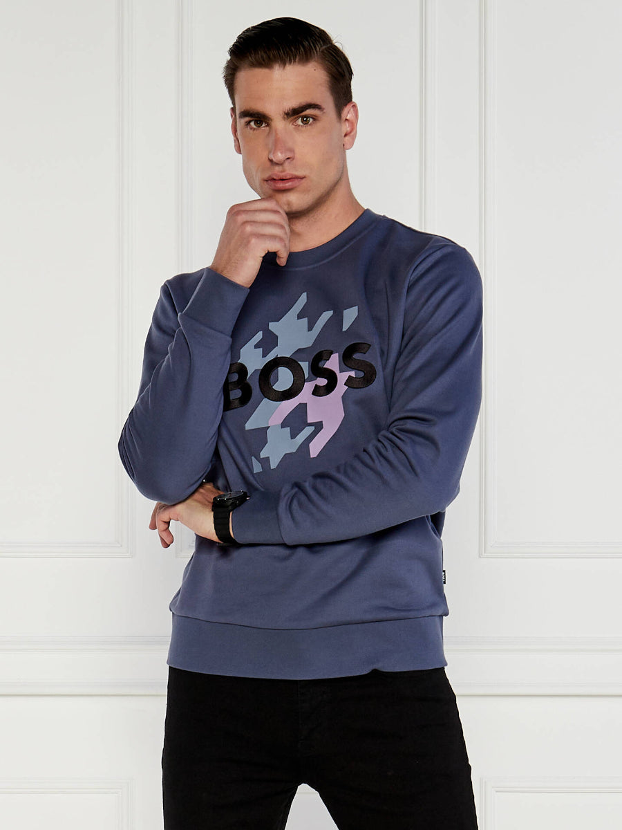 Boss salbo crew sweatshirt deals